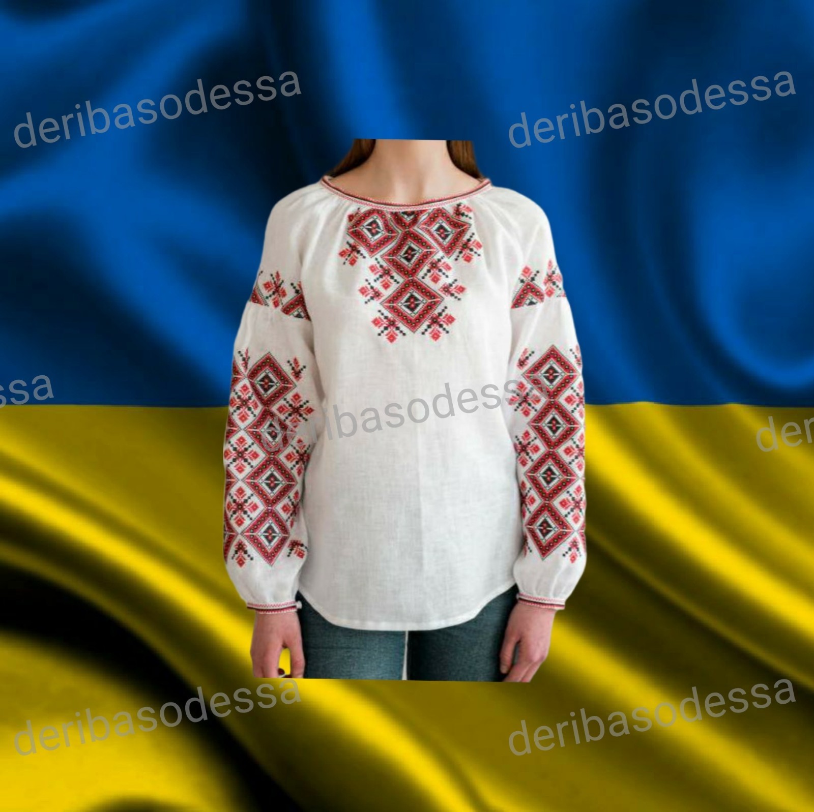 Traditional Ukrainian womens embroidered blouse Vyshyvanka S,M,L-3XL LINEN 100%