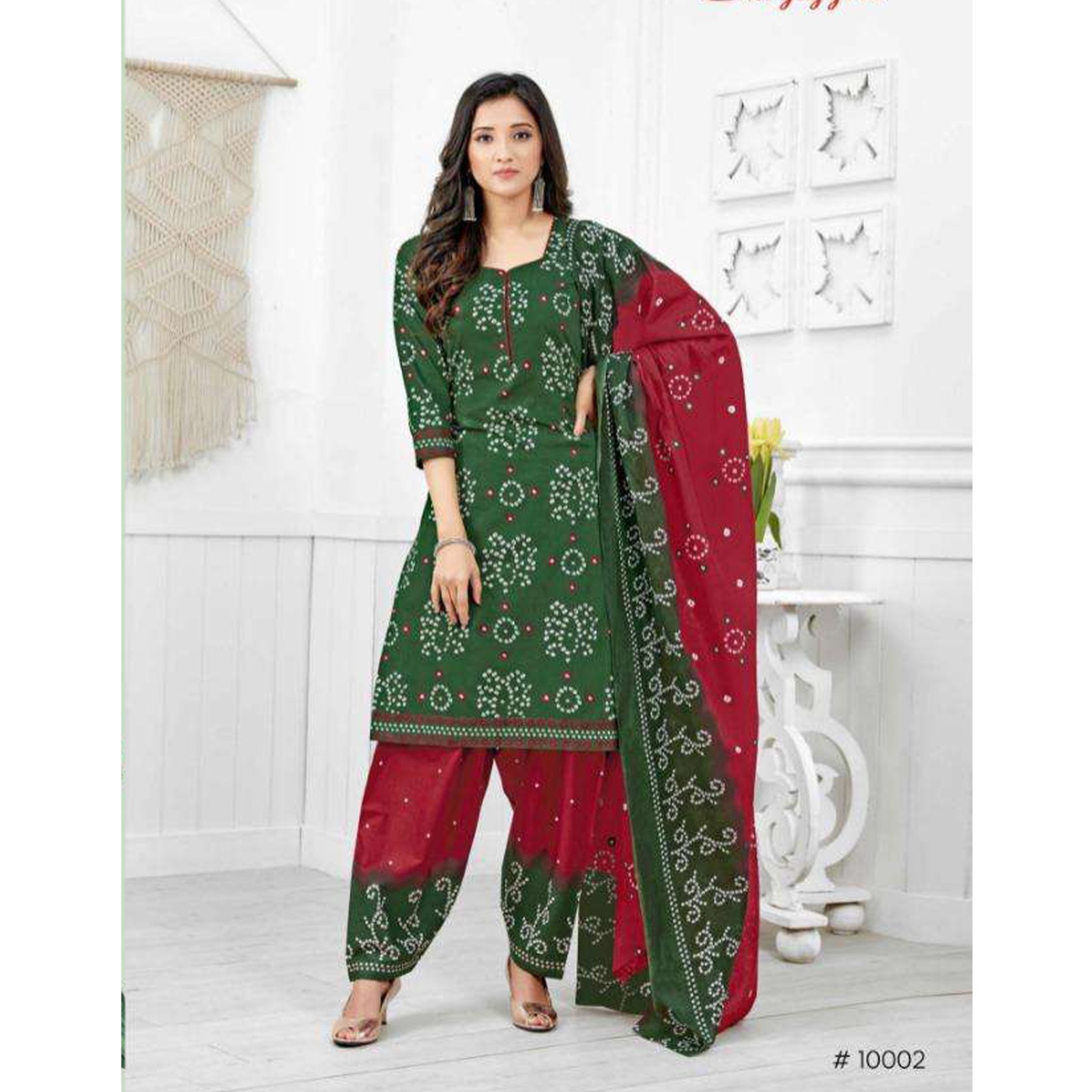 Bandhani Printed Special Cotton Summer Wear Indian Women’s Salwar Kameez Dresses