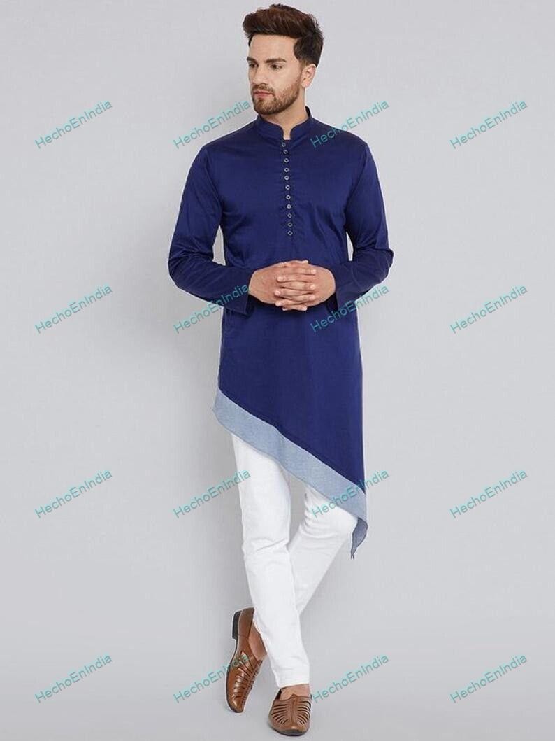 Mens Kurta with Pajama Mens Boys Indian Top Shirt Mens Wear Cotton Kurta
