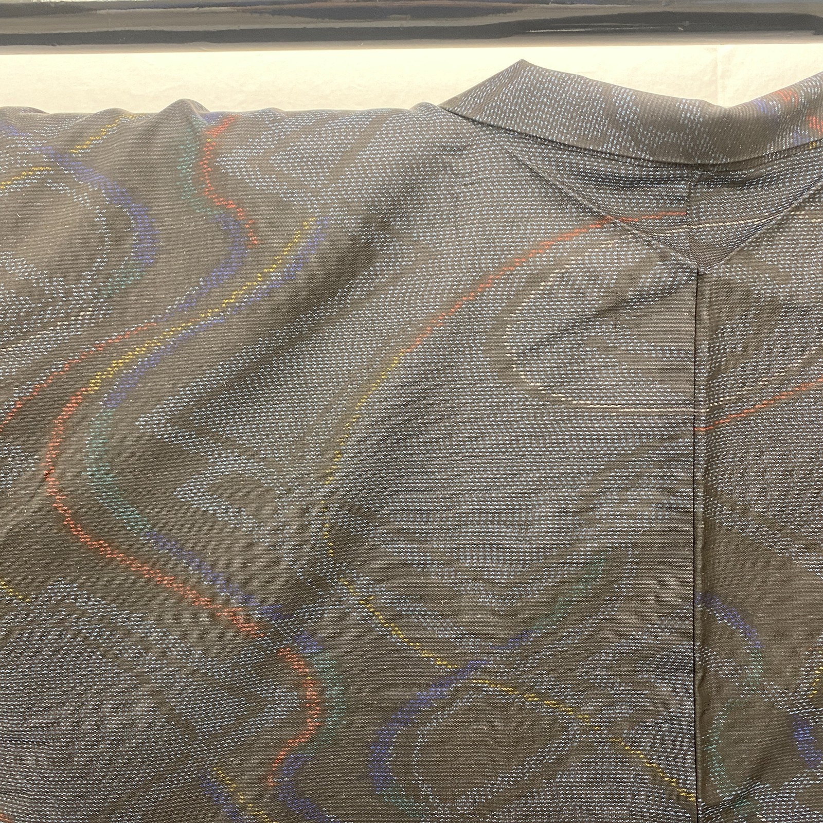 Japanese Vintage Kimono Haori Jacket Silk Navy Oshima Traditional Authentic 33in