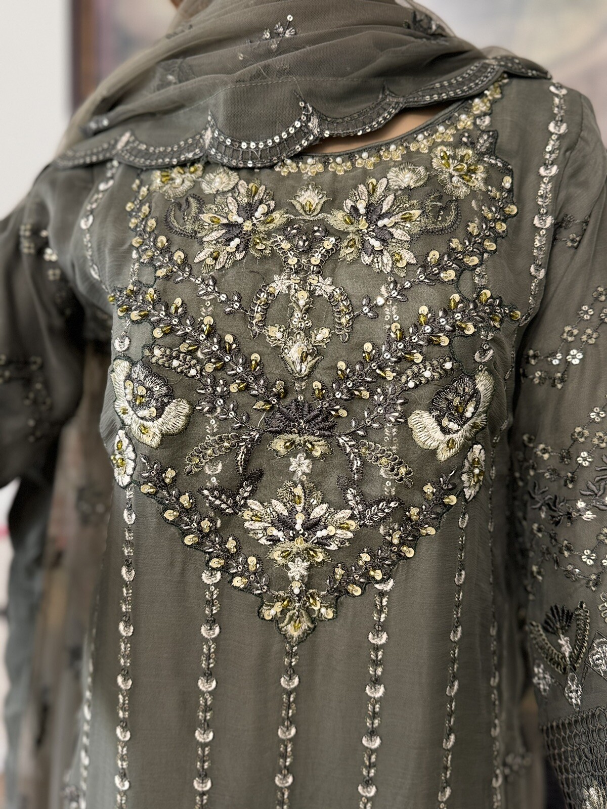 Pakistani Indian Shalwar Kameez For Women – Original Chiffon Wedding, Partywear