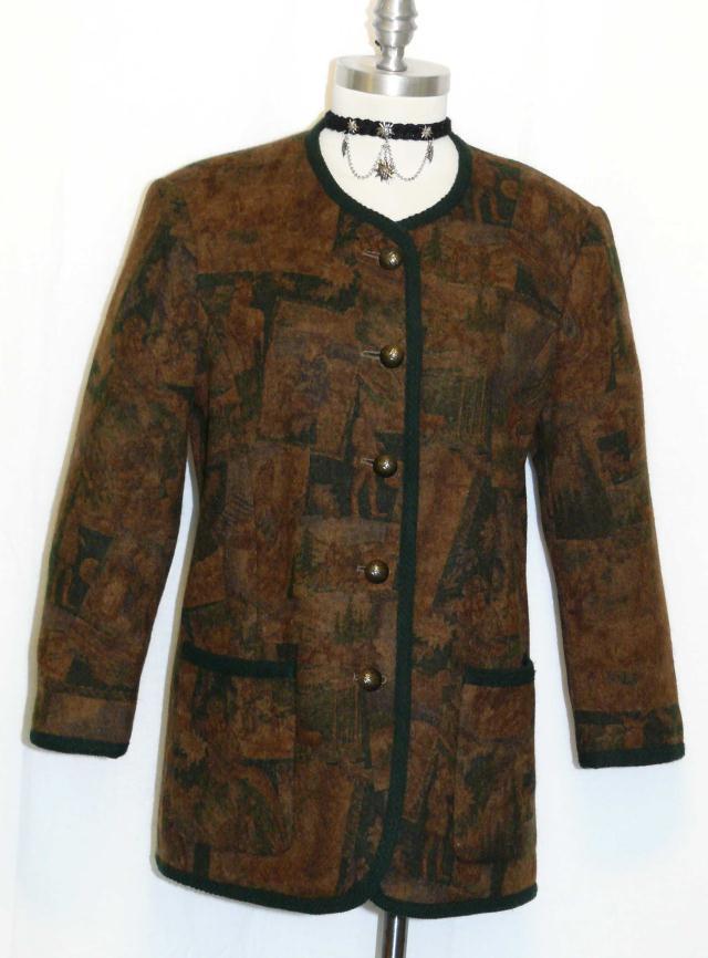 WOOL Winter Riding Jacket Women German SHORT SLEEVES Walk Jacket B41″ / 38 10 M