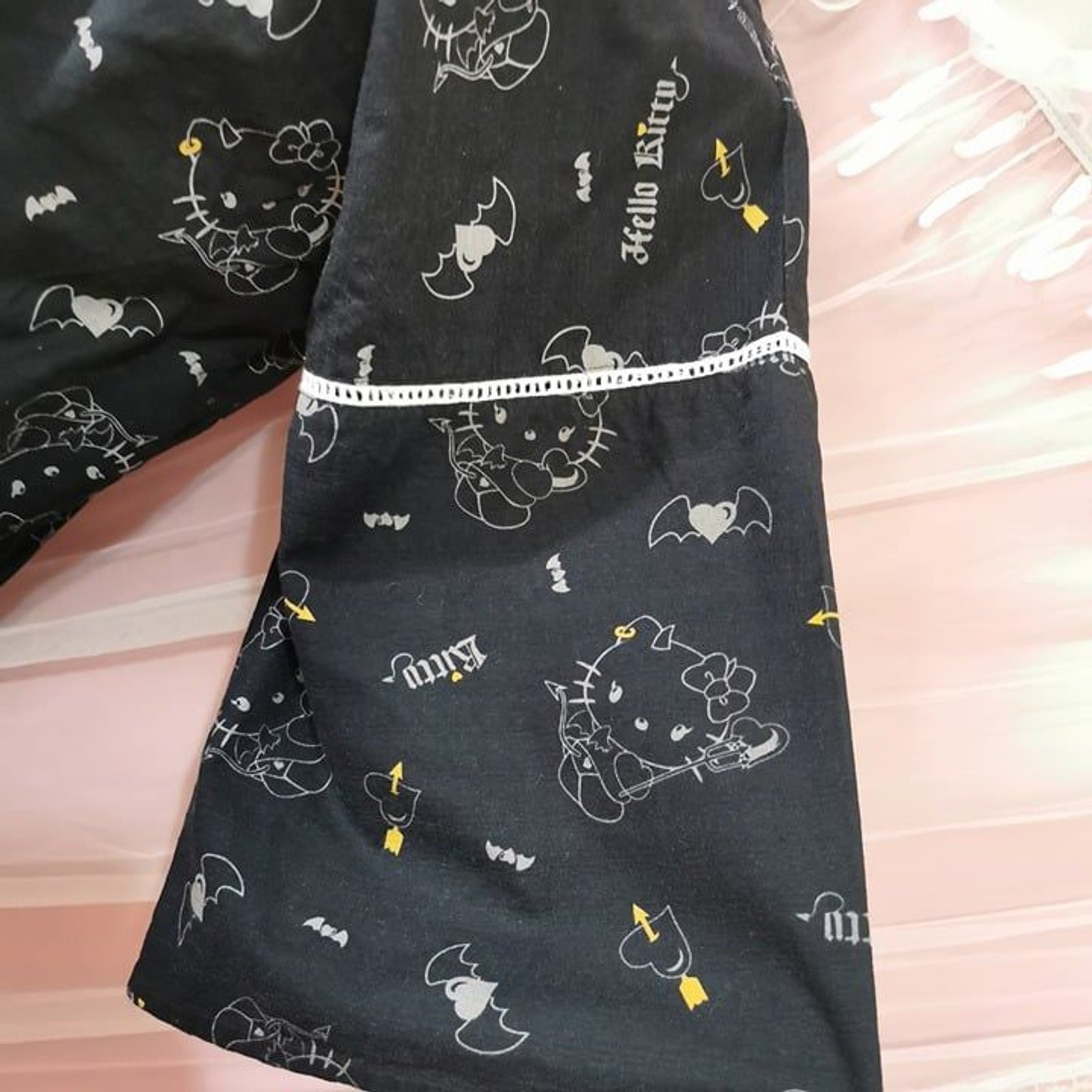 Devil Hello Kitty Outfit Size Small Black Top Shorts Cosplay Sleepwear Halloween