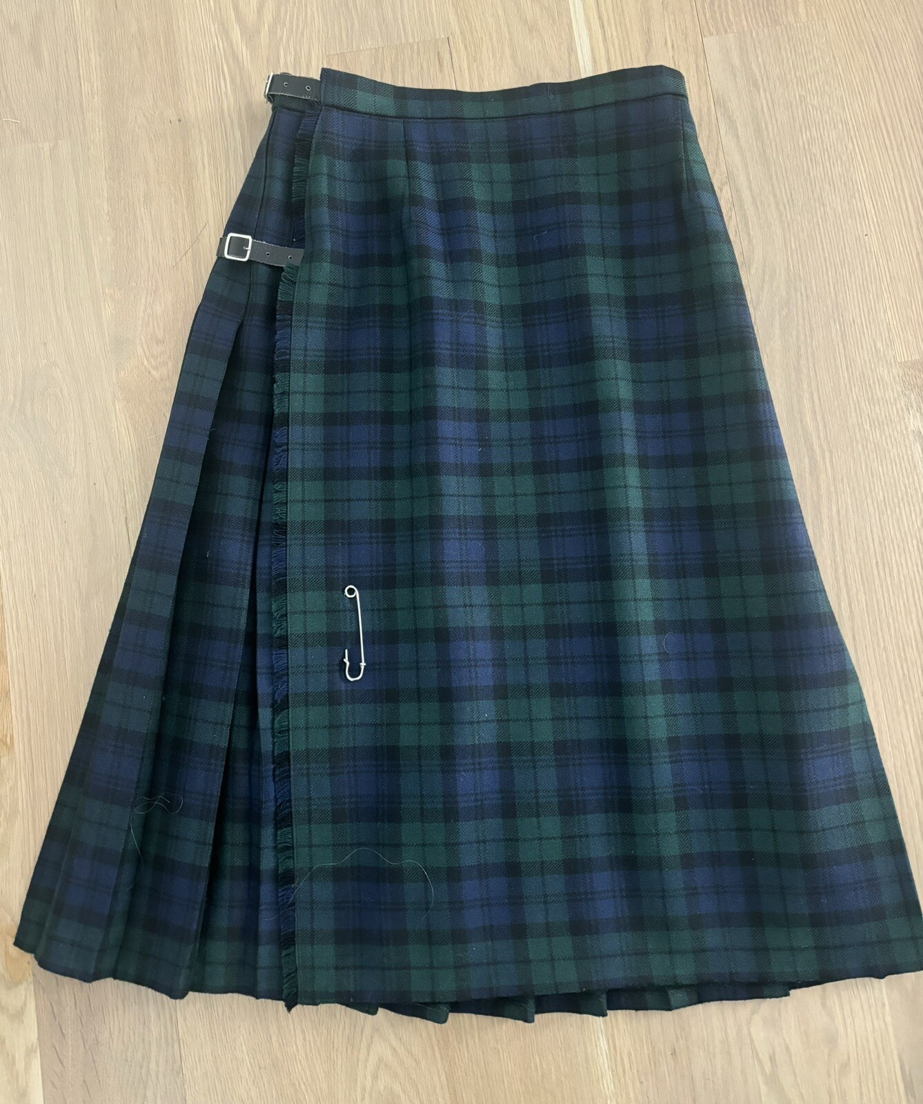 Vtg Hector Russell Kiltmaker Inverness Kilt Pure Wool Plaid Black Watch Tartan