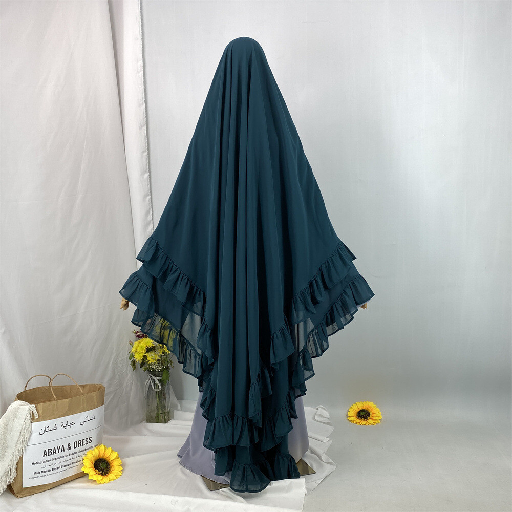Islamic Women Overhead Large Khimar Muslim Hijab Prayer Niqab Kaftan Burqa Top