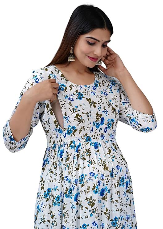 Jaipuri Print Indian Women Jaipuri Print Dress Summer Black Gift For Mom