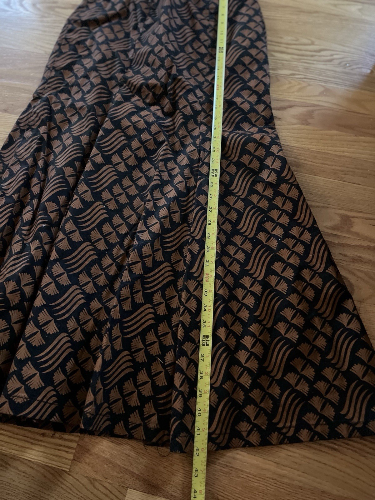 African print Brown and Black Skirt Set