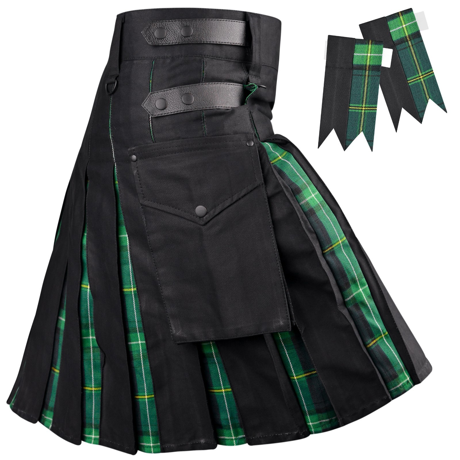 Hybrid Utility Kilts for Men Scottish Traditional Kilt with Flashes