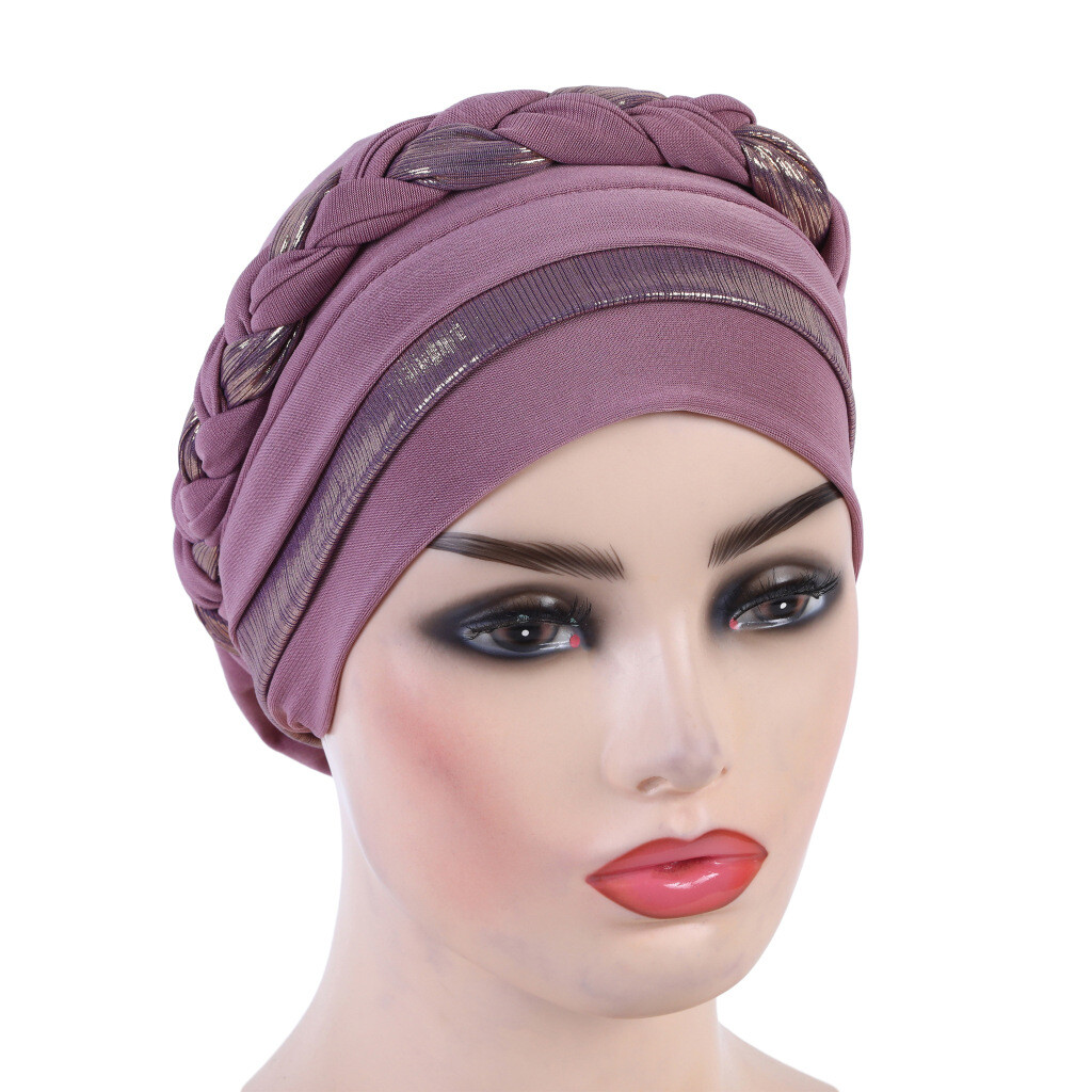 Muslim Women Braid Turban Hat Bonnet Headwrap Chemo Cap Headscarf Beanie Bandana