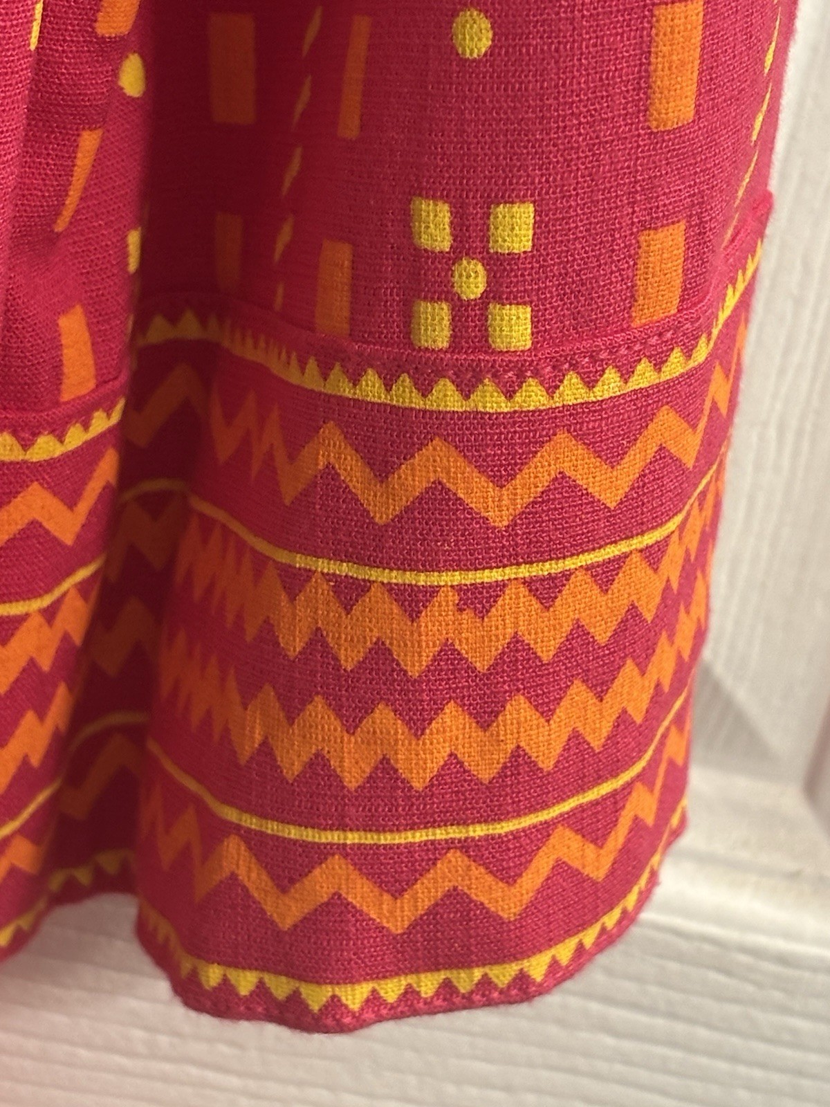 Ochre Girls 9/10 Pink Orange Geometric Kurta Tunic Top Boho 3/4 Sleeve Pockets