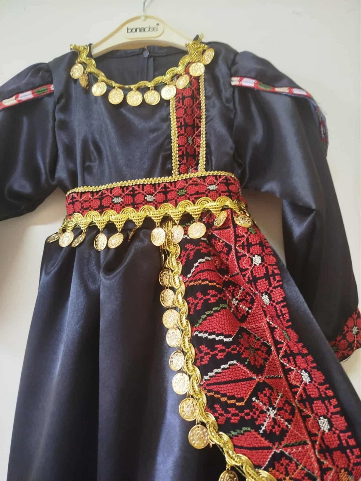 Authentic Palestinian Kids Thobe – Velvet Embroidery from Nablus – Girl’s Tradit
