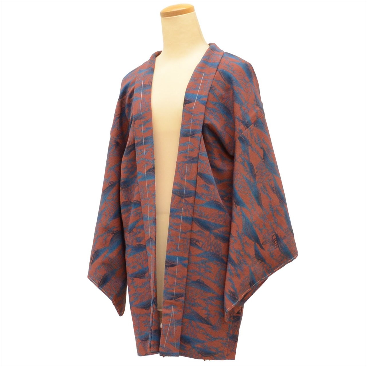 Vintage Japanese Kimono | Haori | Brown Silk Crepe | Tree | Unused | tt2407b