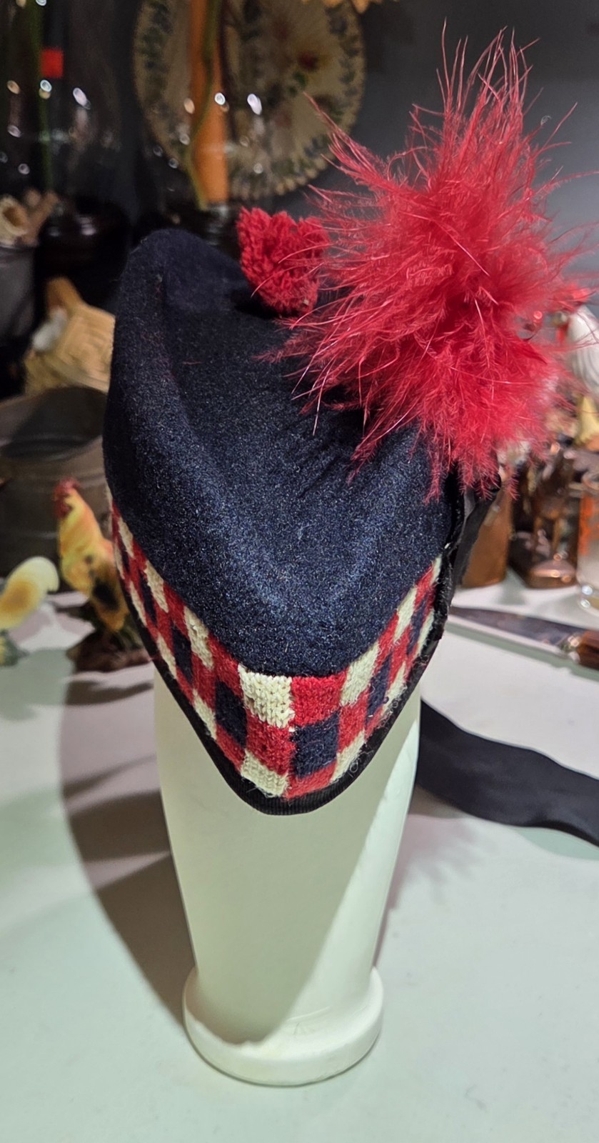 100% Pure Wool Scottish Balmoral Diced Hat Red,White & Black Balmoral Hat 7