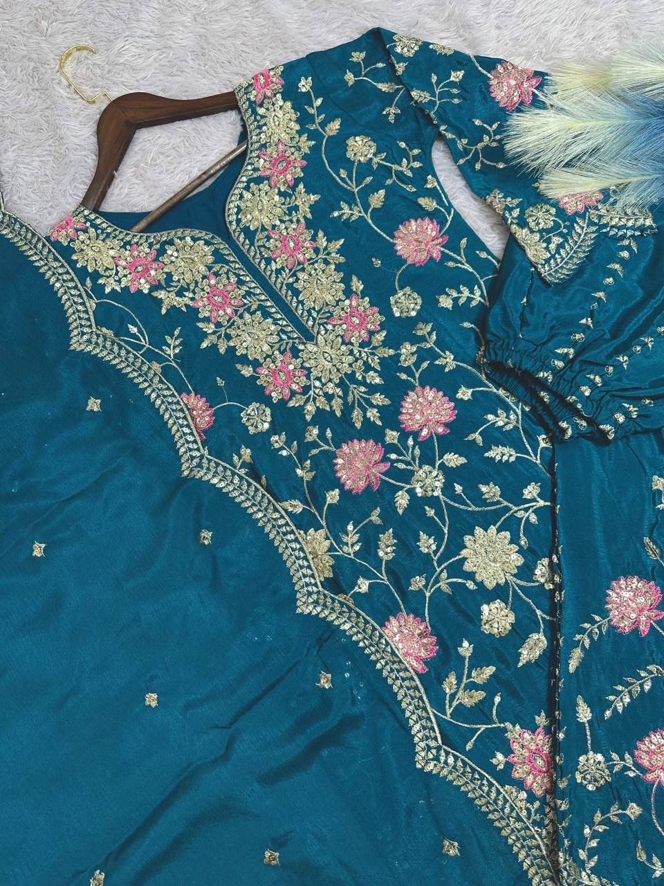 Designer Indian Pakistani kurti plazzo Bollywood Dress Party Wear Suit wedding