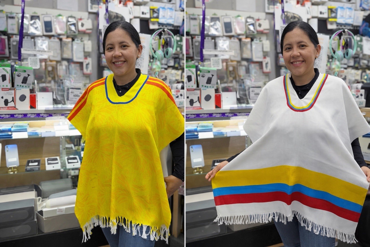 Tradiciónal Colombia Multi-Color Poncho One Size Unisex Adult