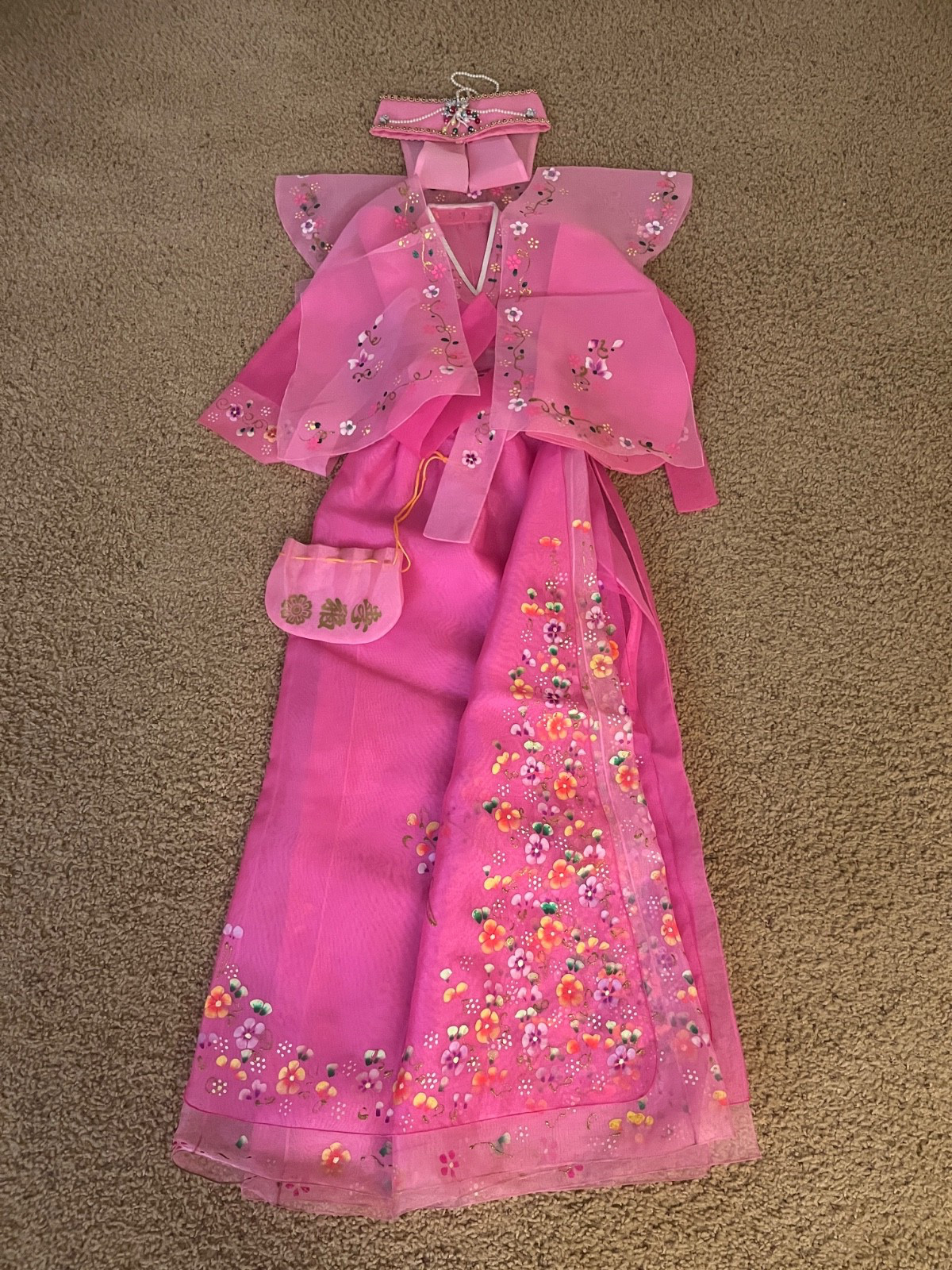 Girl’s Korean Hanbok Set – Butterfly Princess Style -Made In Korea (size:9)