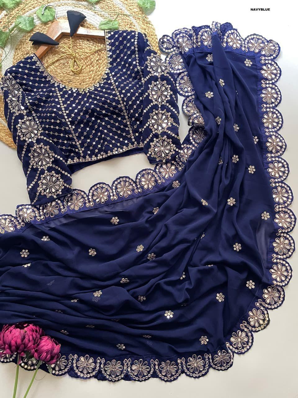 Women Asian/Indian/Boliwood Party Wear Saree Sari stitched Blouse