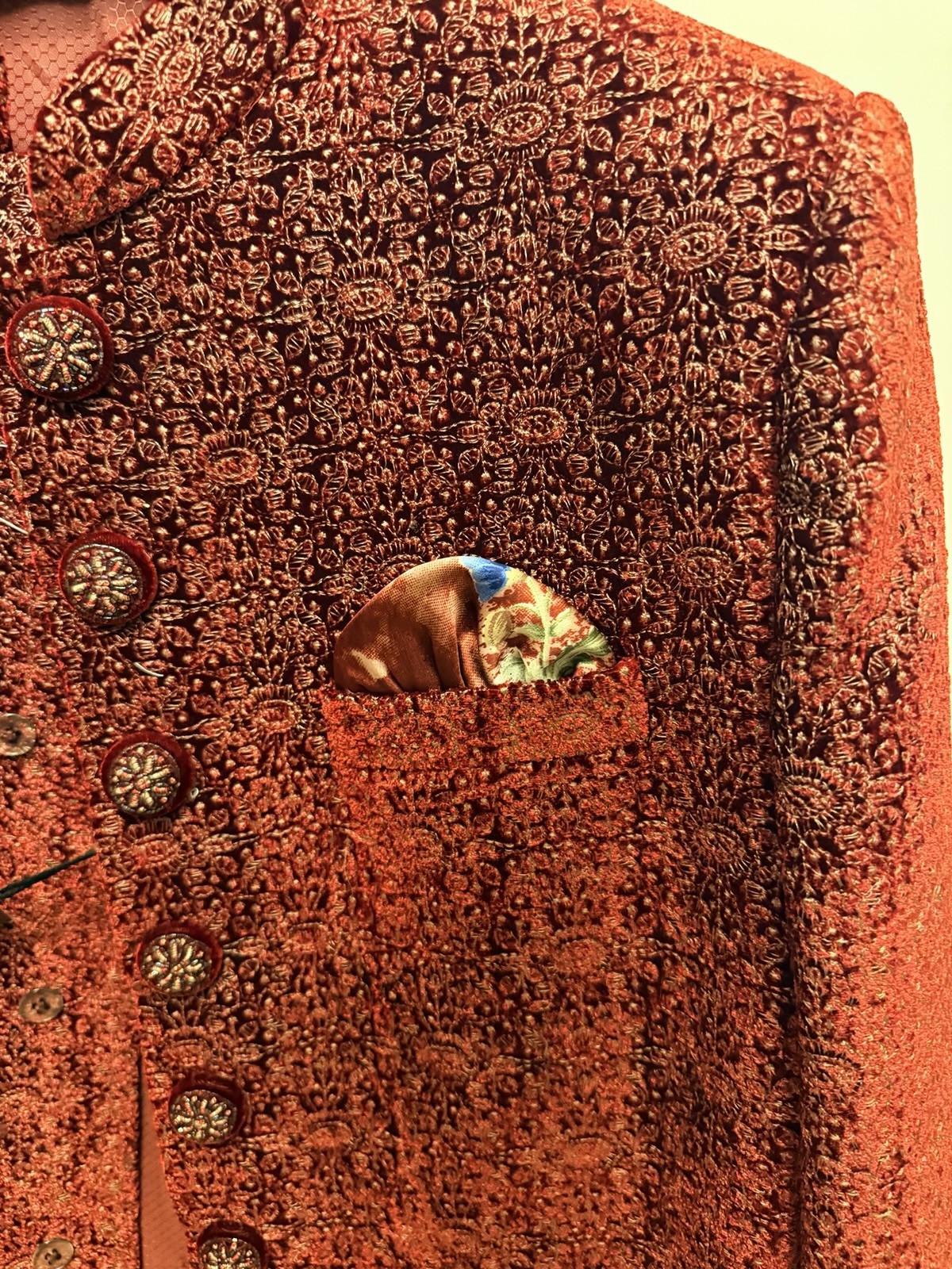 Men’s Sherwani 40 | Maroon | Indian Wedding Formal | Brand New with Tags