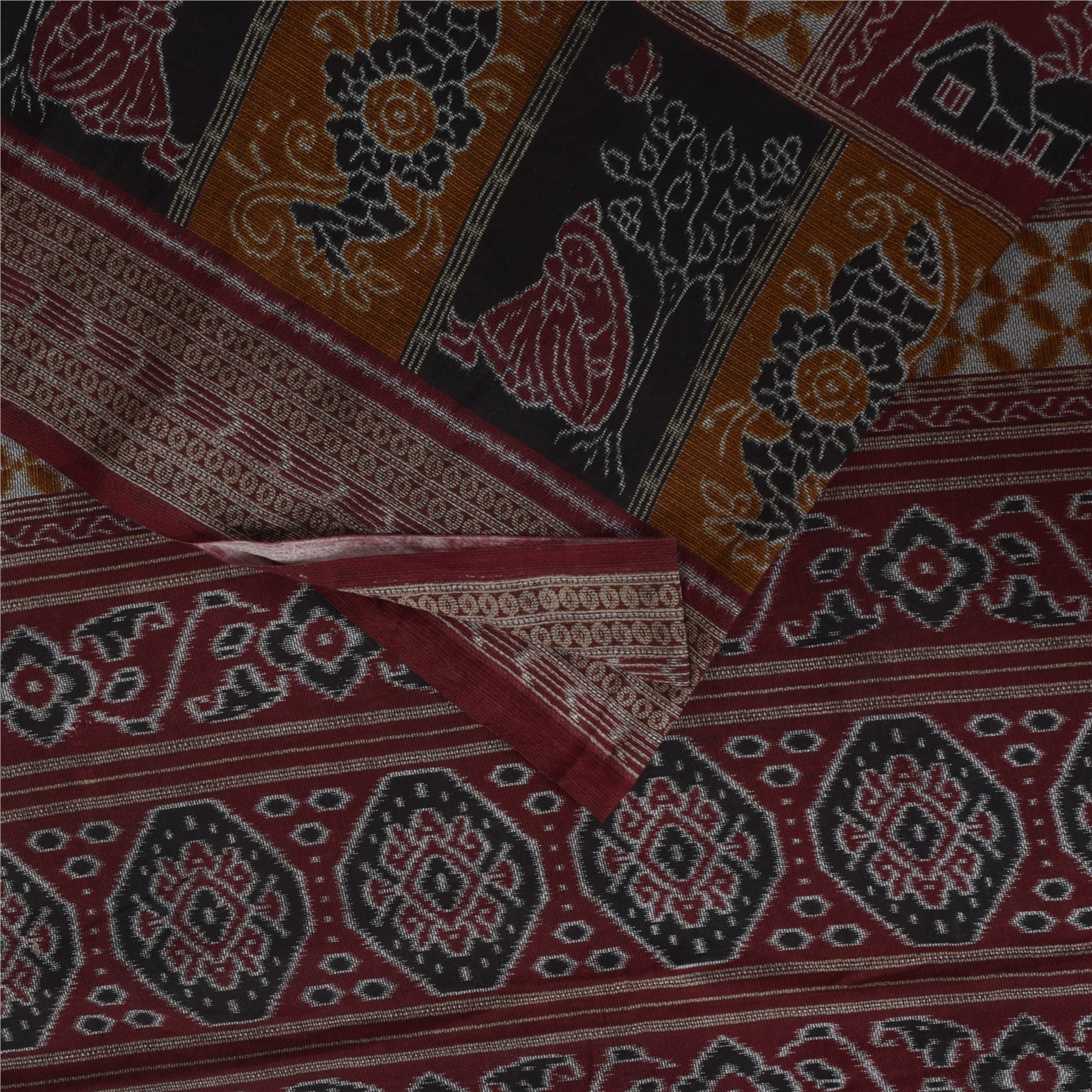 Sanskriti Vintage Sarees Pure Cotton Women/Bird Printed Sari 5+Yd Craft Fabric