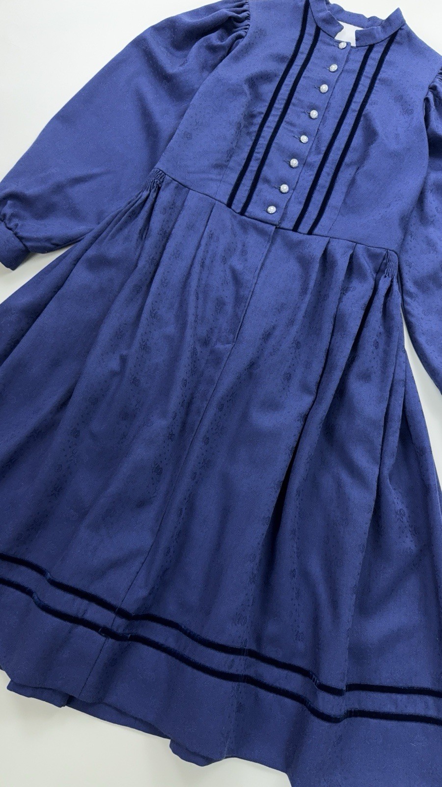 Vintage Bavarian Dirndl Dress 100% Wool Cottagecore Folk Prairie 2XL