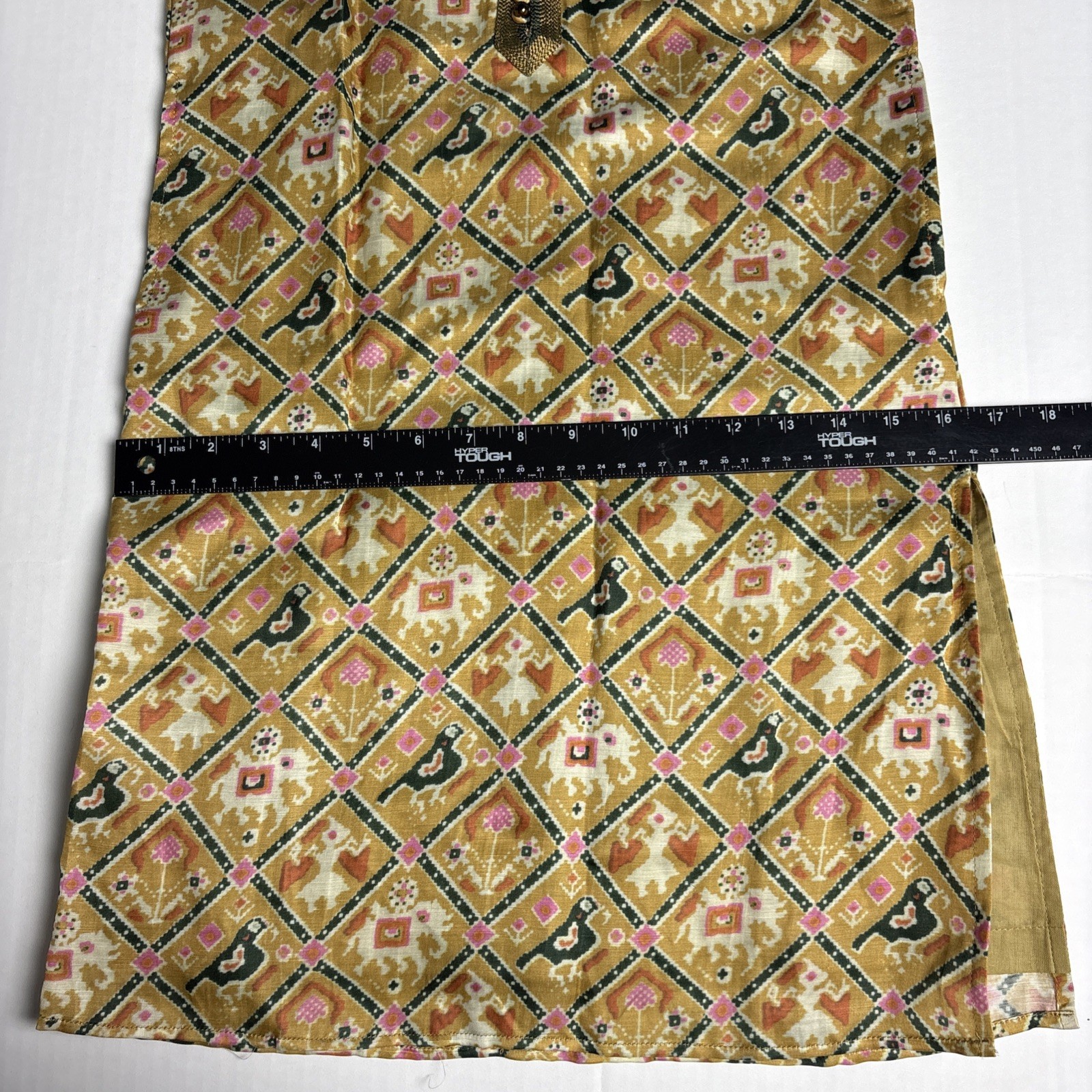 Kora Kids by Nilesh Mitesh Size 8 Kurta Dress New Tag Long Sleeve Button Gold