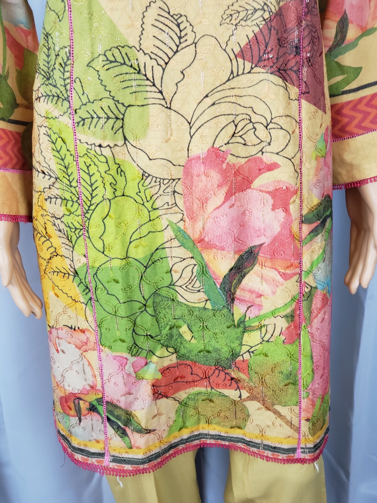 Pakistani indian designer shalwar kameez Suit M/40 Desi Rangreza Design Clothes