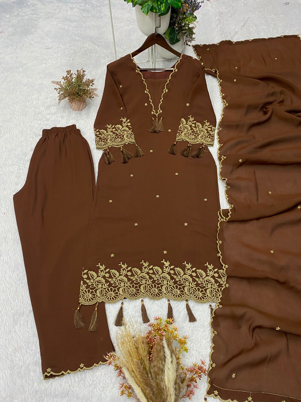 Designer Indian Pakistani top plazzo Bollywood Dress Party Wear Suit wedding