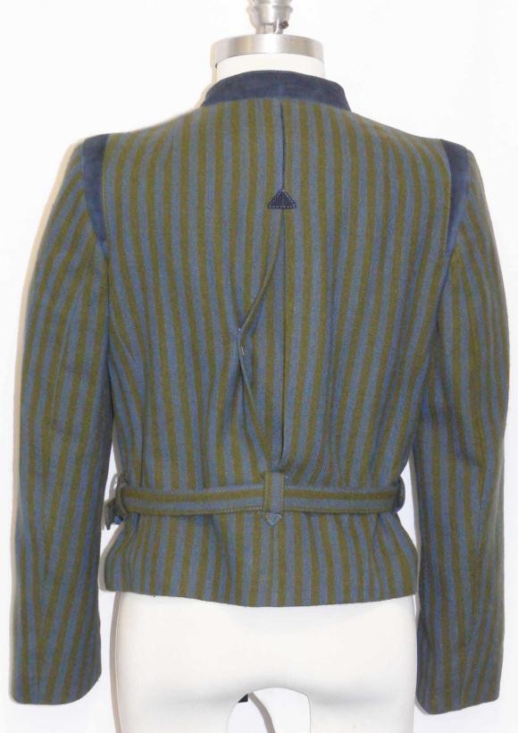 S Bust 38″ / Green German Cotton Jacket Dirndl Over Coat AUSTRIA Short Women