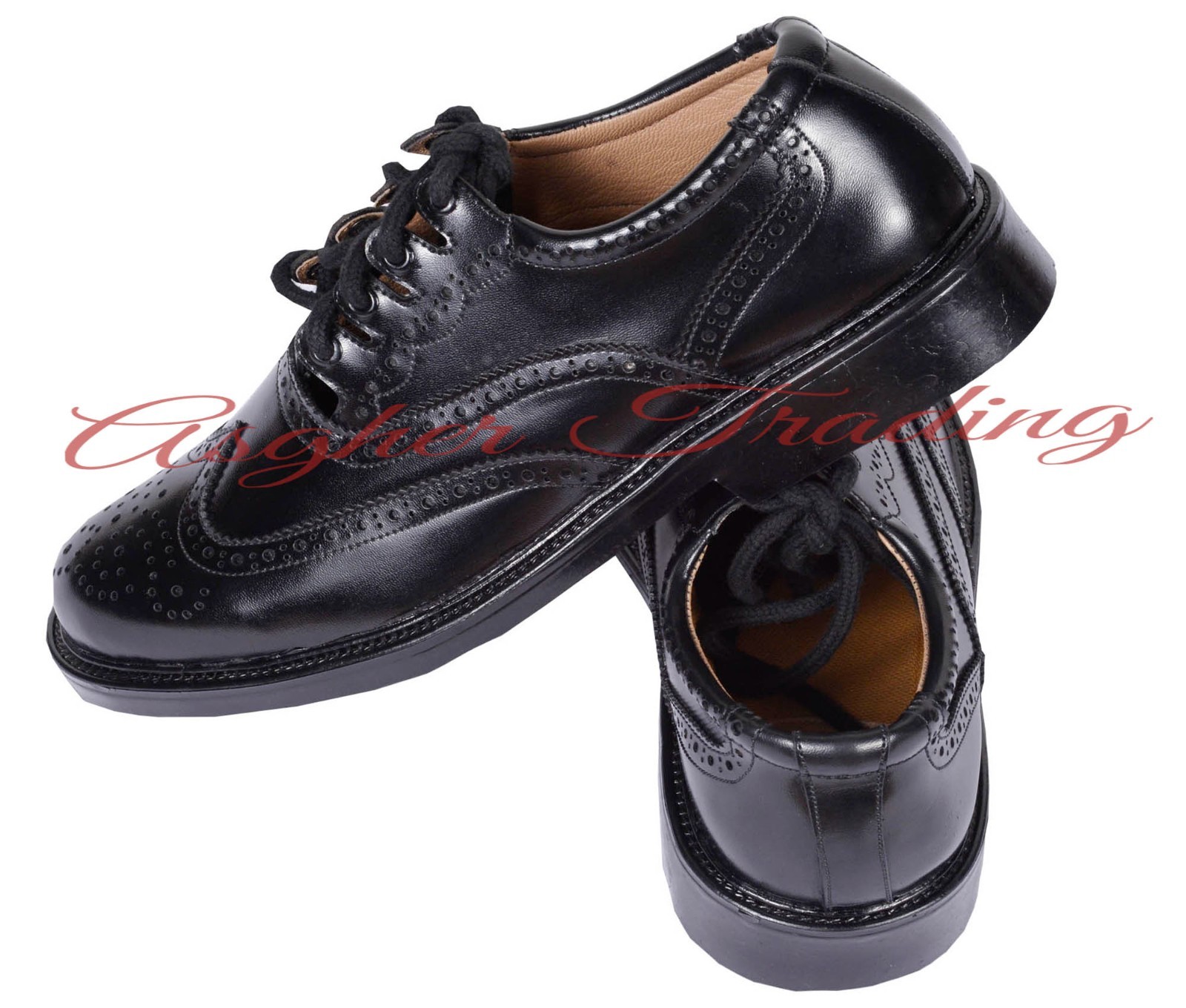 Handmade Ghillie Brogues kilt Shoes, Scottish Highland Dress Black Leather Shoes