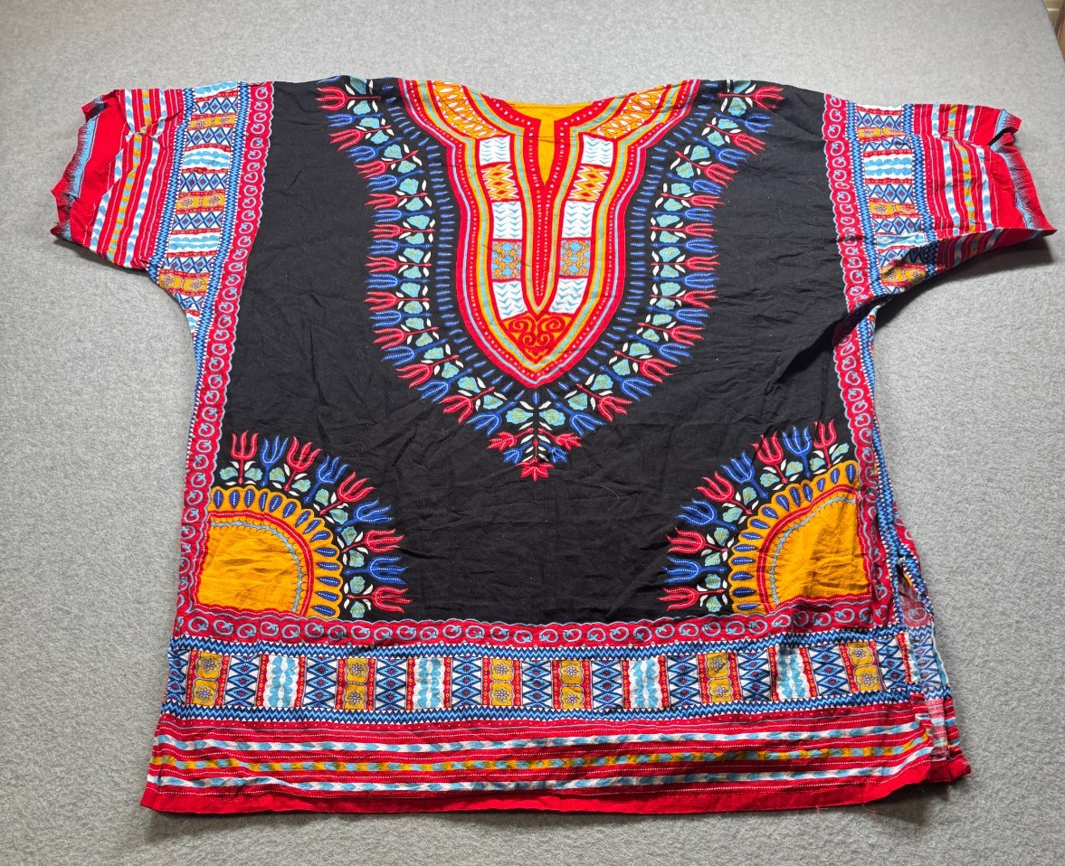 NF African Dashiki Tunic Shirt Caftn Top Bohemian Hippie Festival Free Size