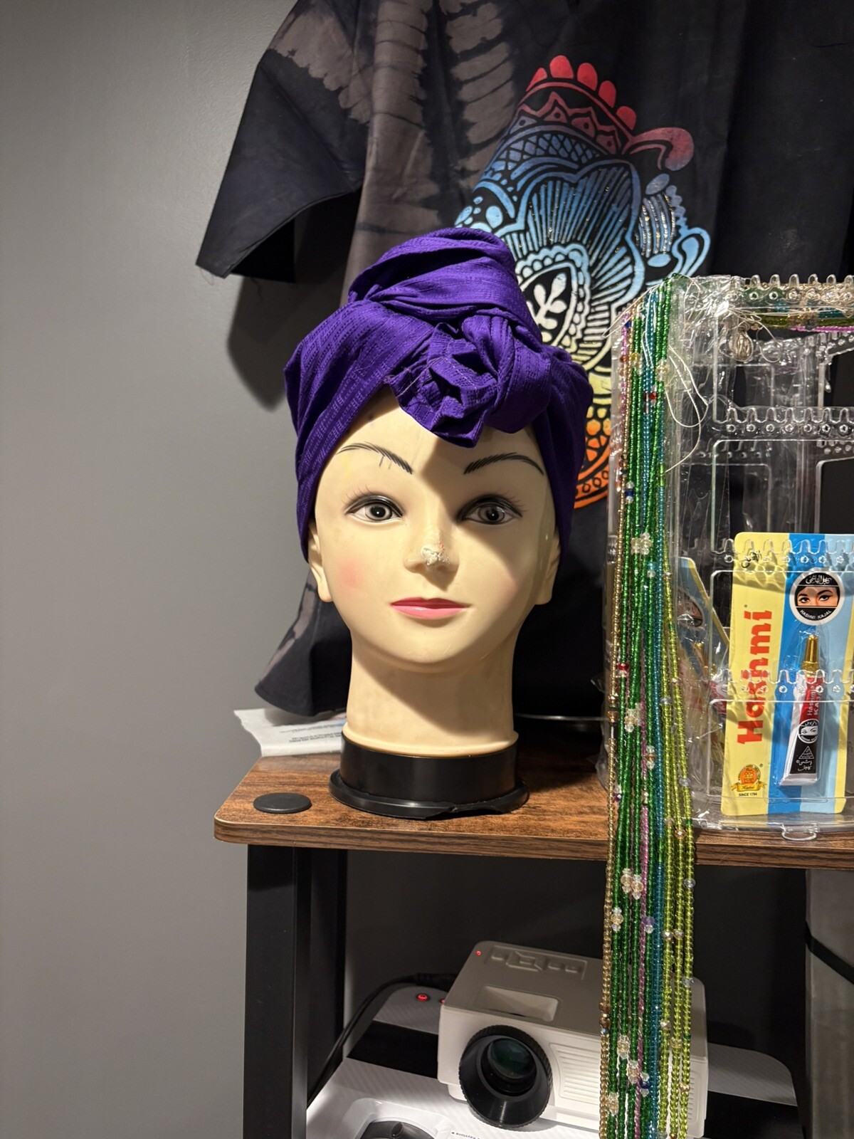 Purple African Print Head wrap, Tie, scarf
