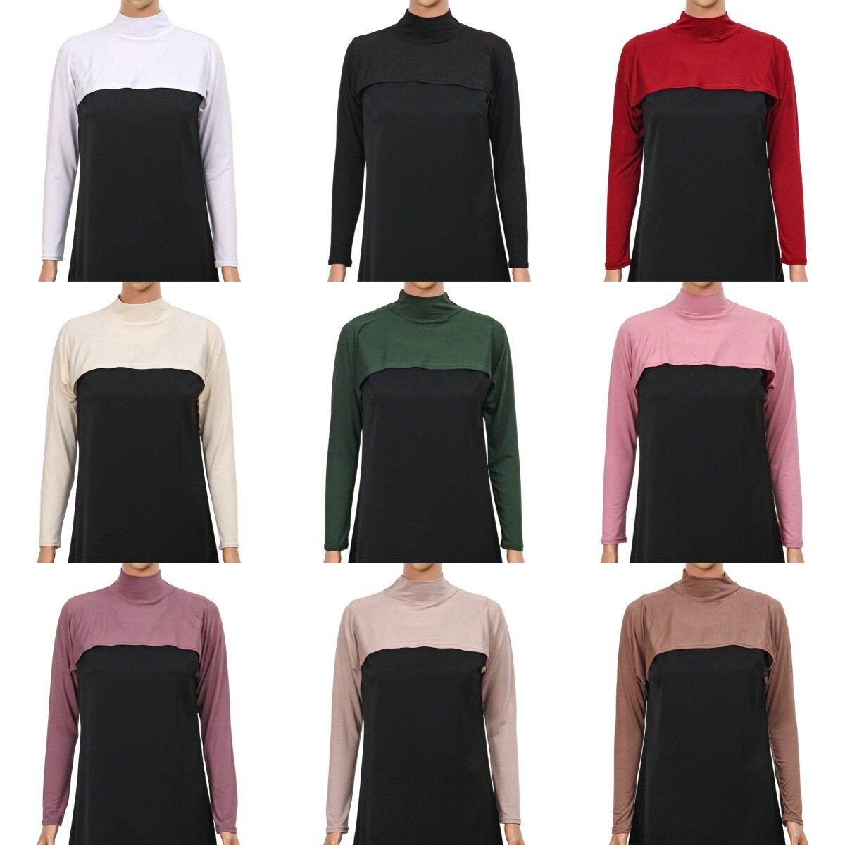 Muslim Women Shoulder Sleeves Neck Cover Arm Sleeve Raglan Sleeves One Piece New