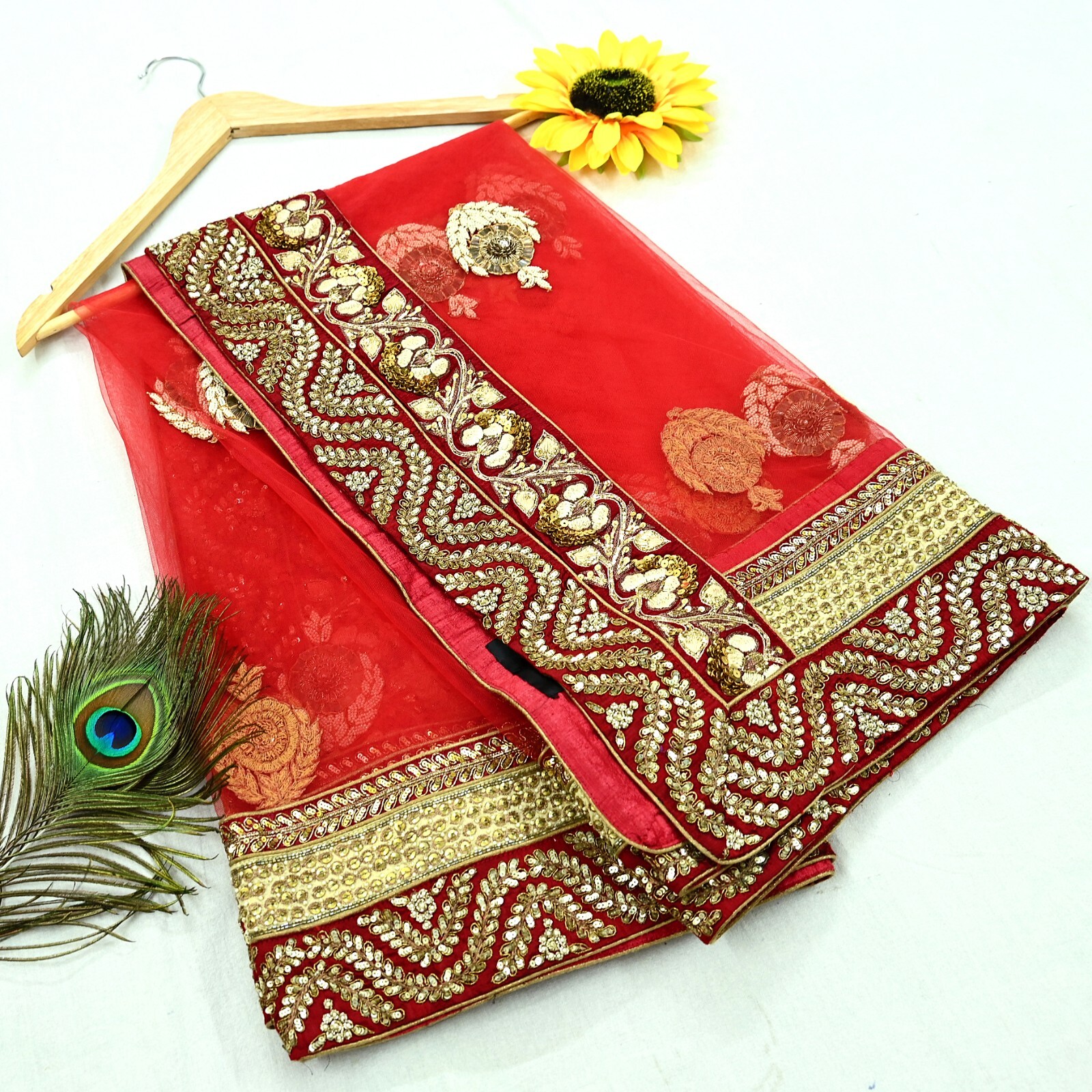 Indian New Heavy Pure Silk Hand Embroidered Designer Sabyasachi Lehenga 3pcs Set