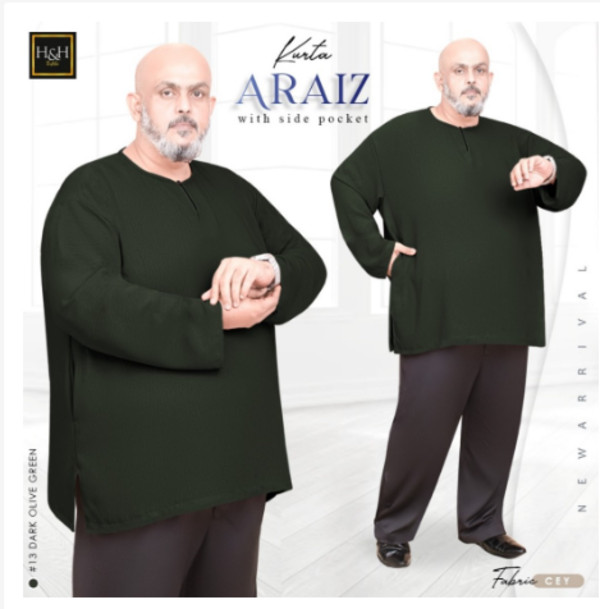 Mens Muslim Long Sleeve Collarless Plain Kurta Shirts Short Kaftan Plus Size