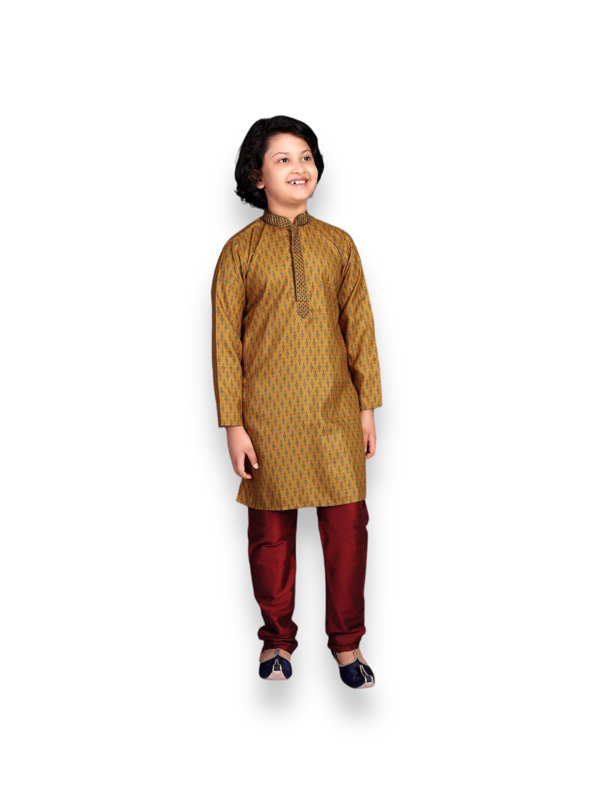 Poly Digital Print Work Traditional Kurta Pajama Set for Boys, Cultural Wear
