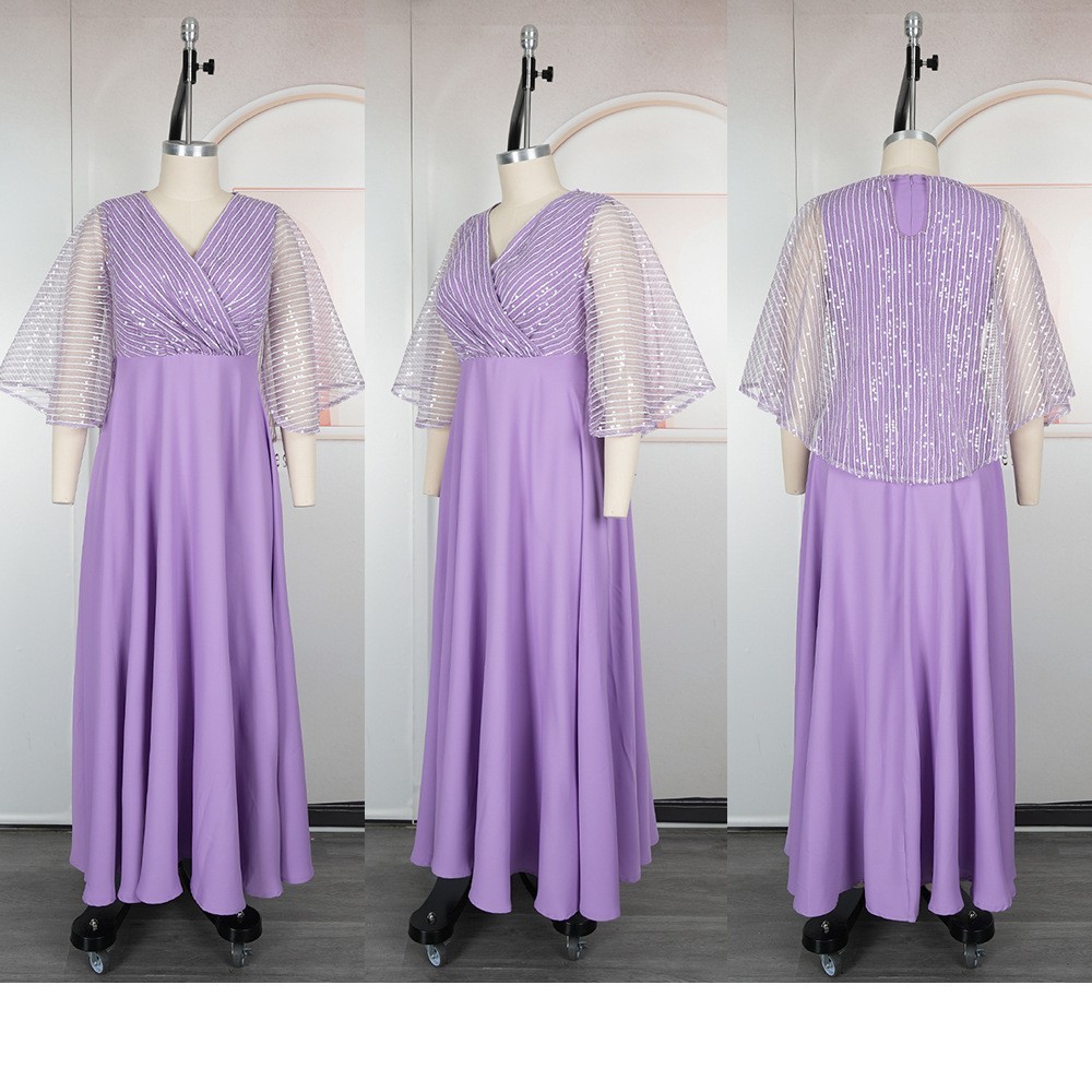 African Party Dress Women Sequin Wedding Evening Gown Elegant Turkey Maxi Abaya