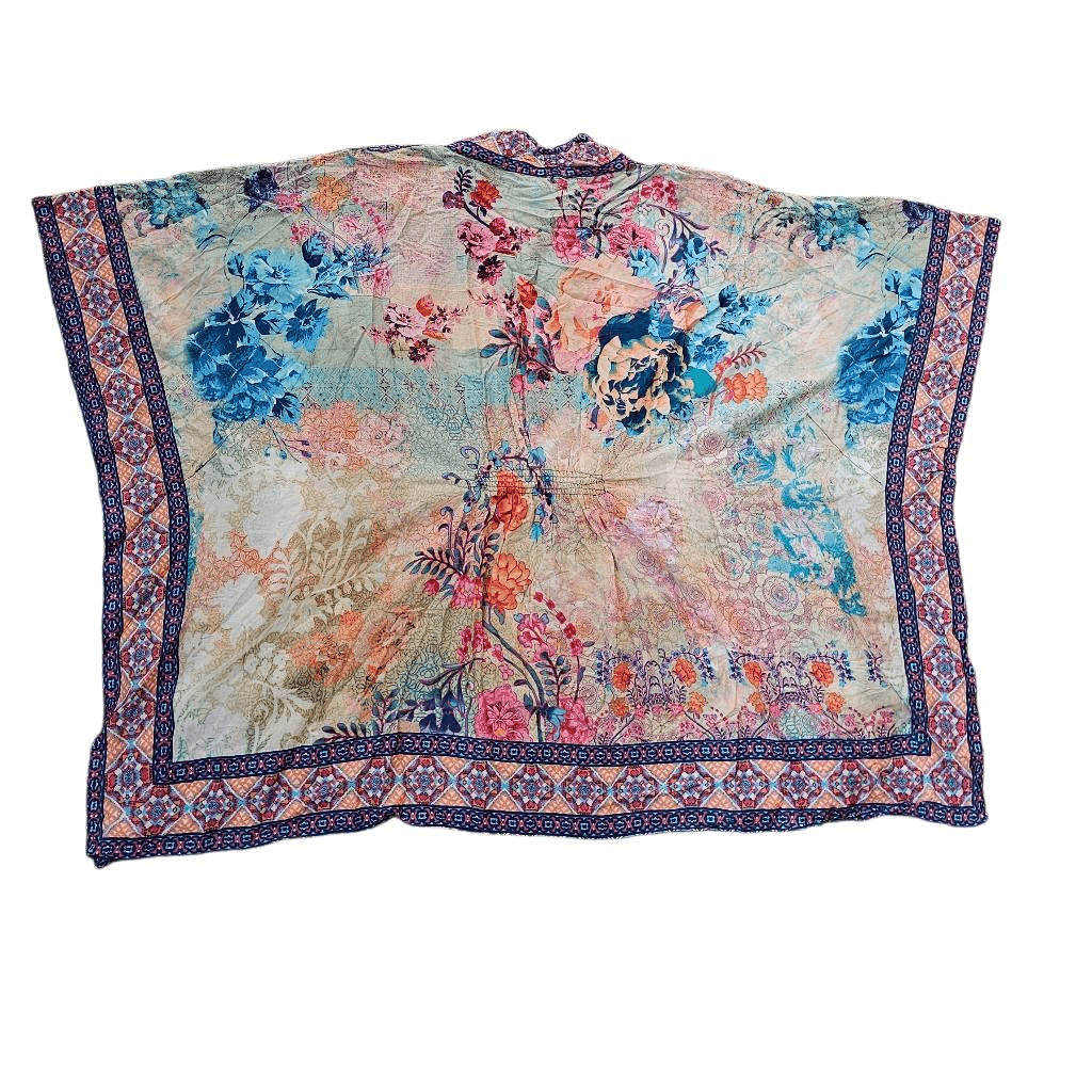 Tolani Raelyn Cropped Kimono Top Floral Multicolor Boho India XS NWOT