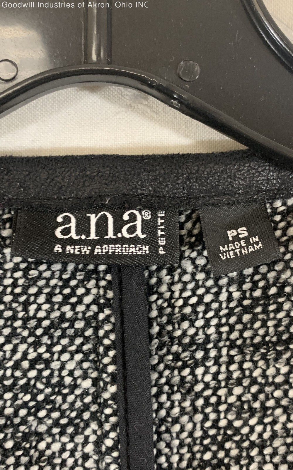 a.n.a Black White Tweed Moto Biker Jacket Asymmetrical Zip Women’s PS