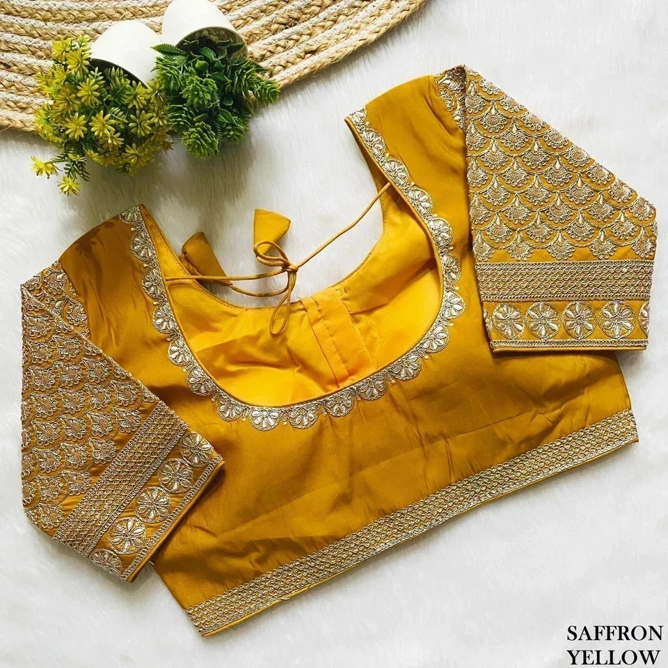 Saree Blouse Readymade Designer Sari Choli Indian Party Wear Bollywood Dress