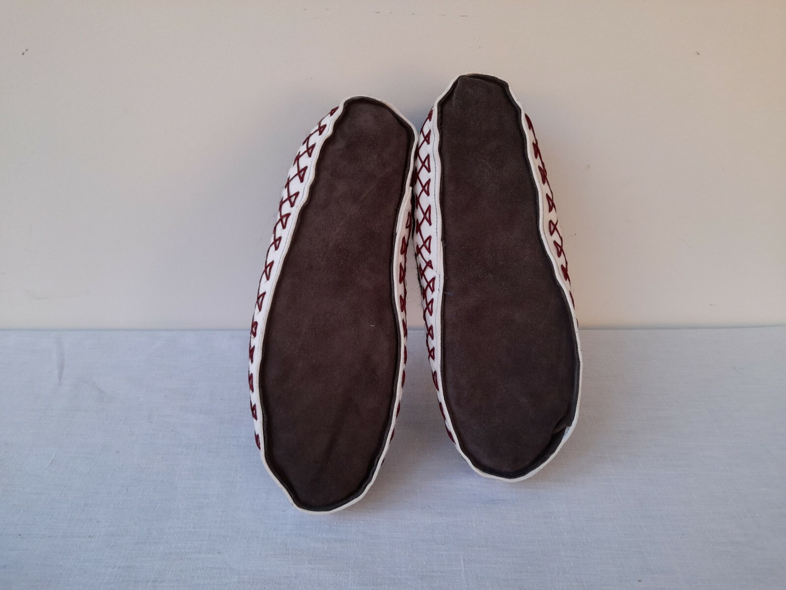 ALBANIAN HANDCRAFT WOOL BOOTEES SLIPPERS SHOES SOCKS WITH LEATHER PAPUCE NEW #1