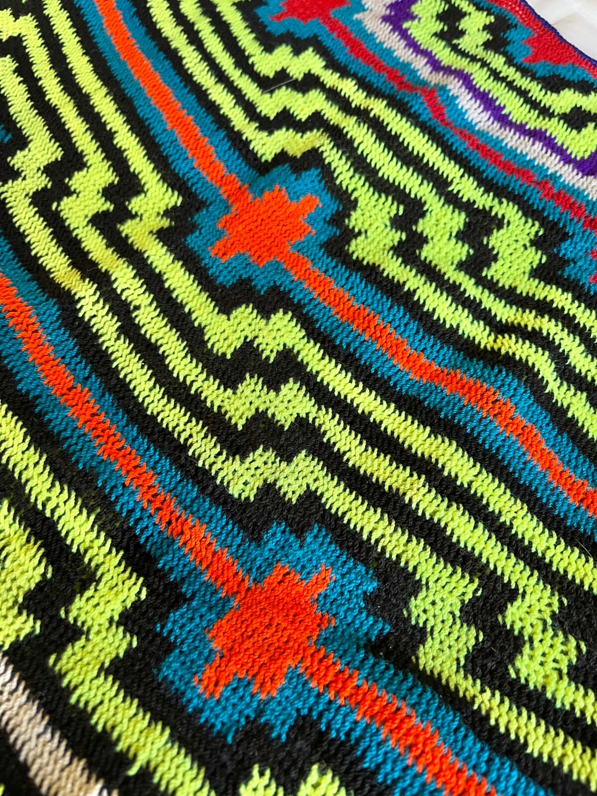 Crochet Electric Neon Multicolor Large Crossbody Bag Hand From Columbia Unisex