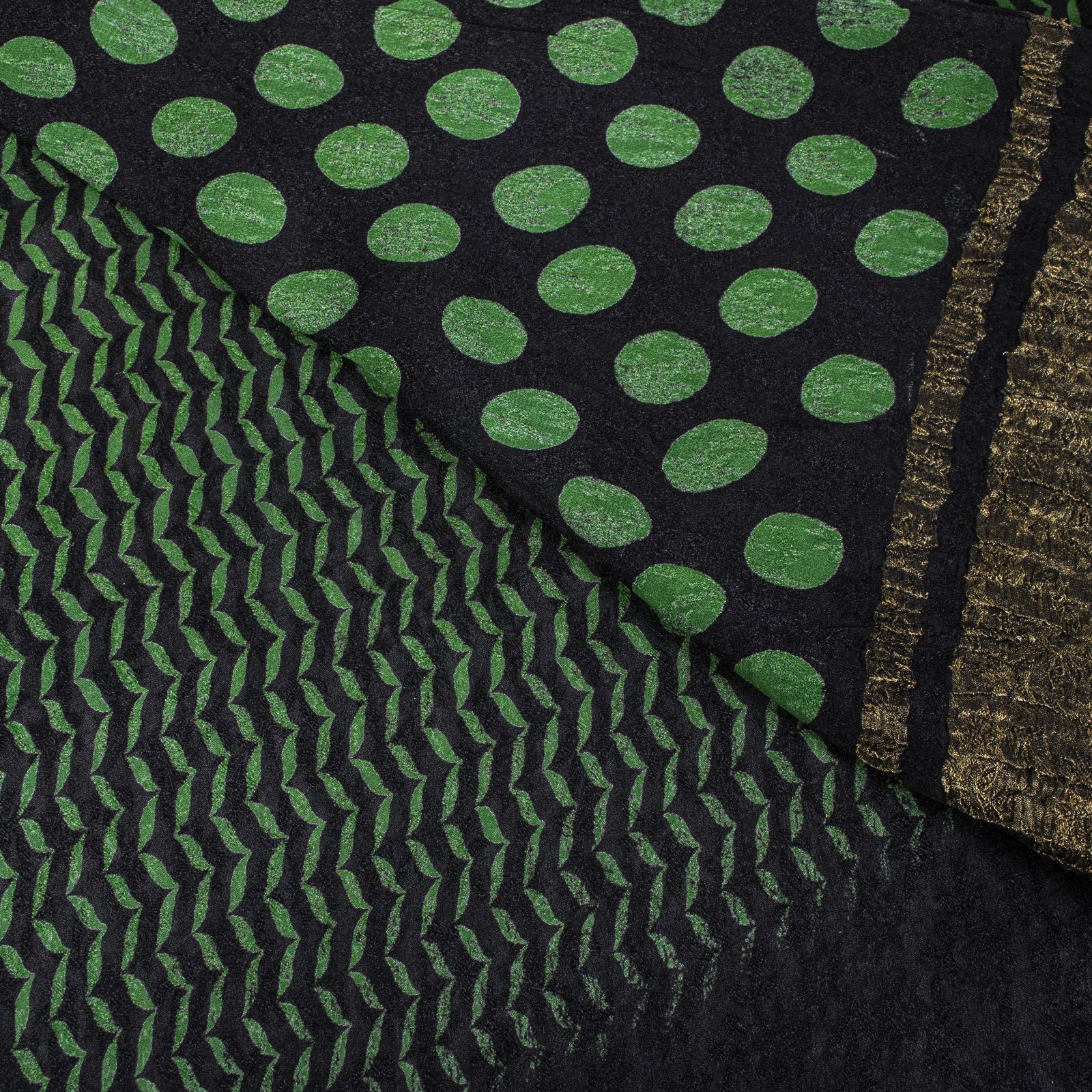 Sanskriti Vintage Soft Black Saree Pure Chiffon Floral Printed Sari 6+Yd Fabric