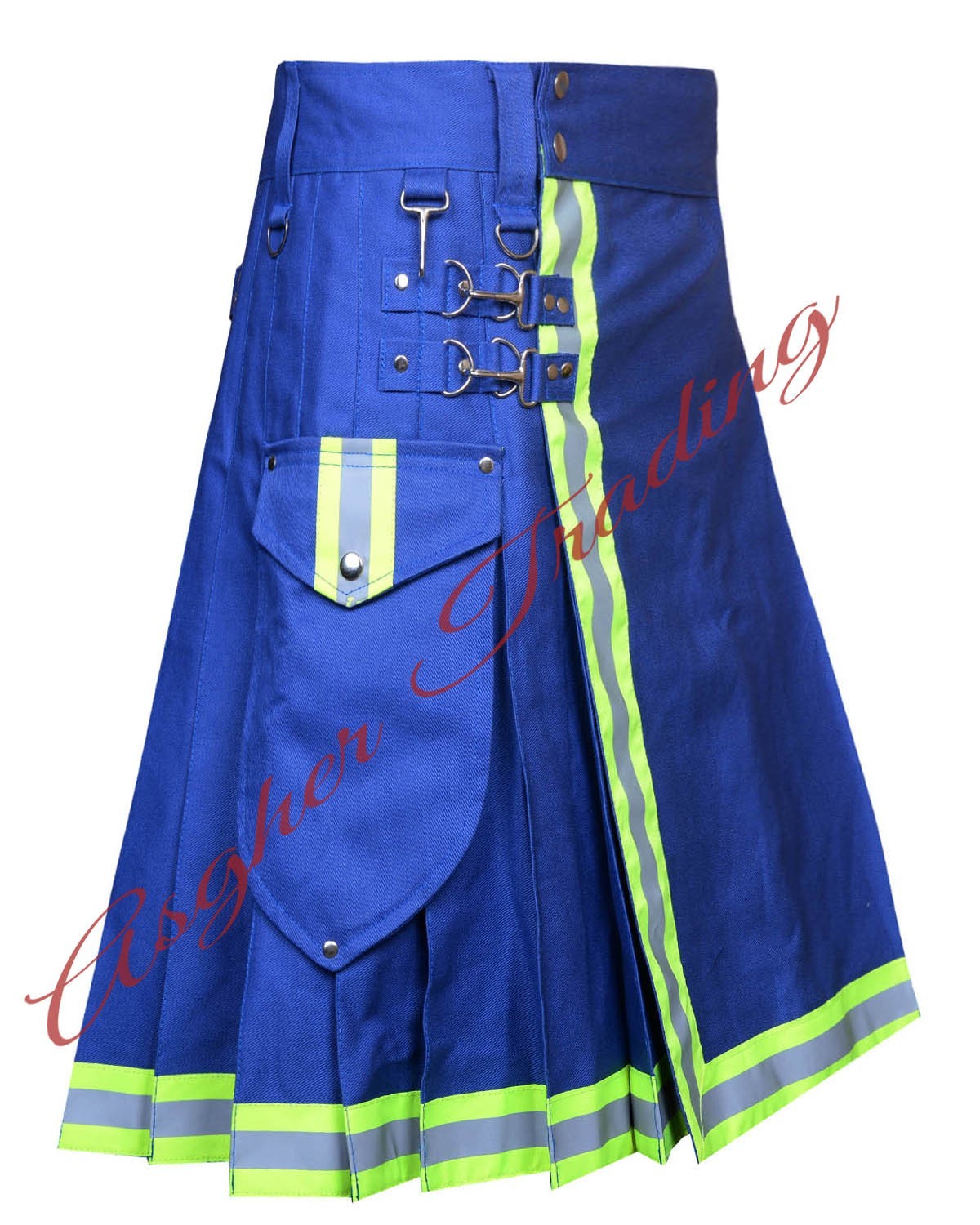 Scottish Handmade Firefighter Kilt, Firemen Utility Kilt Men’s Custom Size Kilts