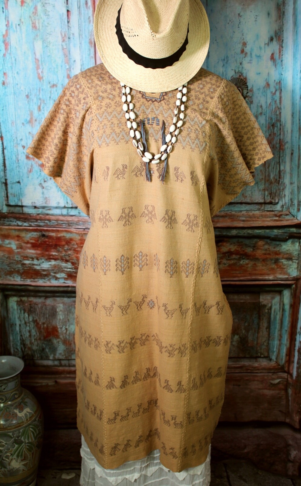 Huipil Natural Dye Handwoven San Bartolo Yautepec Backstrap Loom Oaxaca Mexico