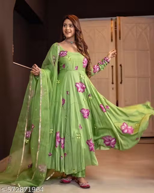 Indian Readymad Party Festive Wedding Rayon Kurta Kurti Dupatta Set for Women’s