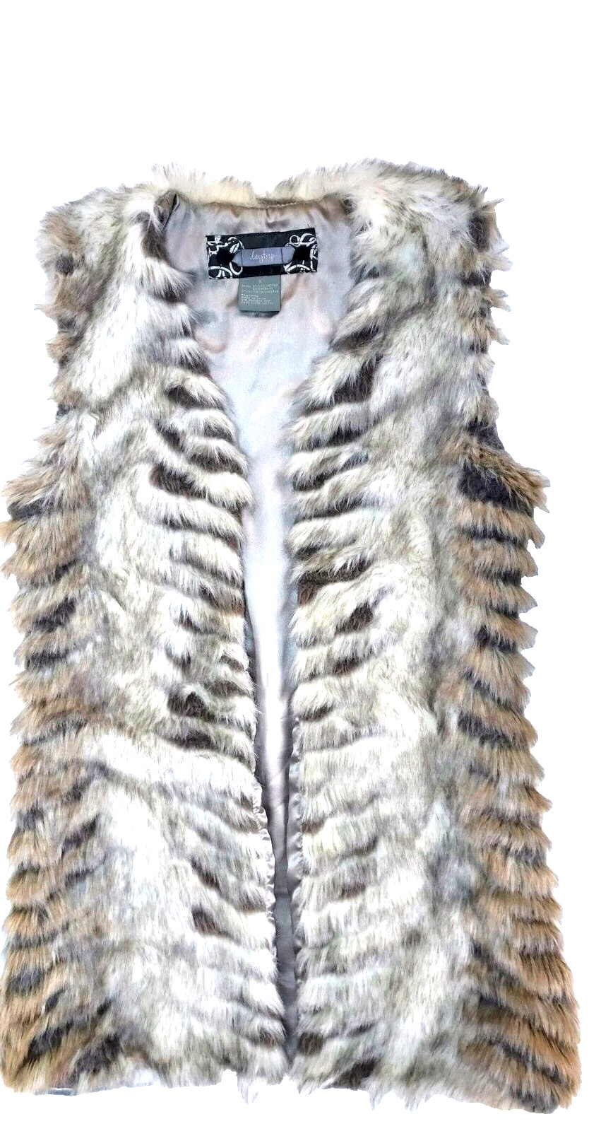 DayTrip Faux Fur Vest Size Small Fully Lined Very Nice Multi Color