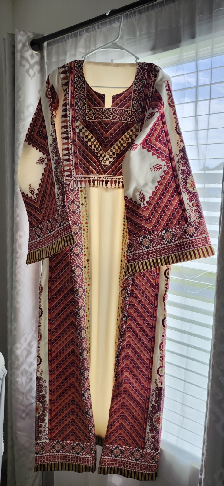 Palestinian Women Thobe Size 3 Embroidered Tatreez Long Sleeve Made In Palestine