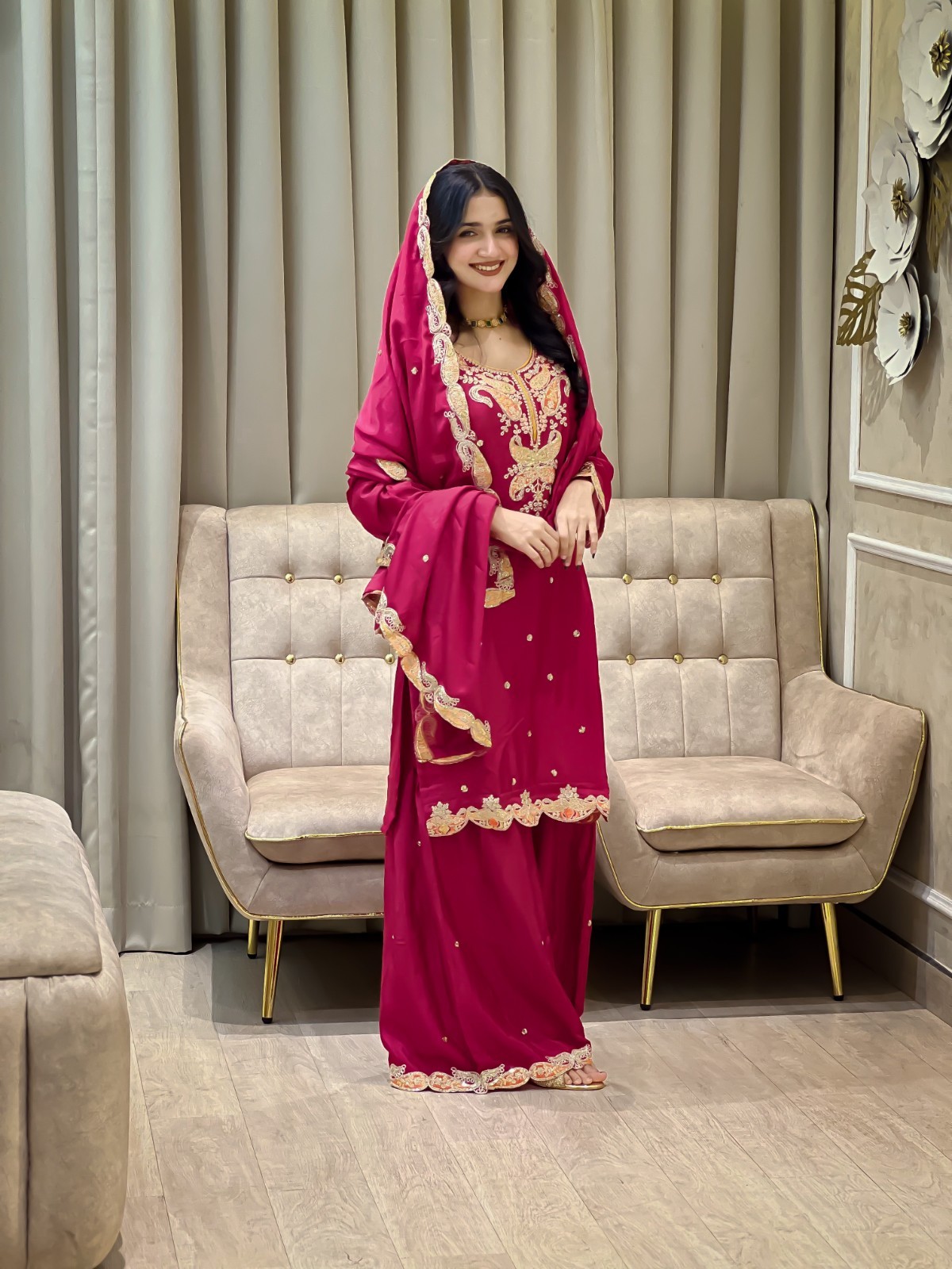 Party Wear Heavy Chinon Multi Colour Gown With Silk Dupatta For Women & Girls