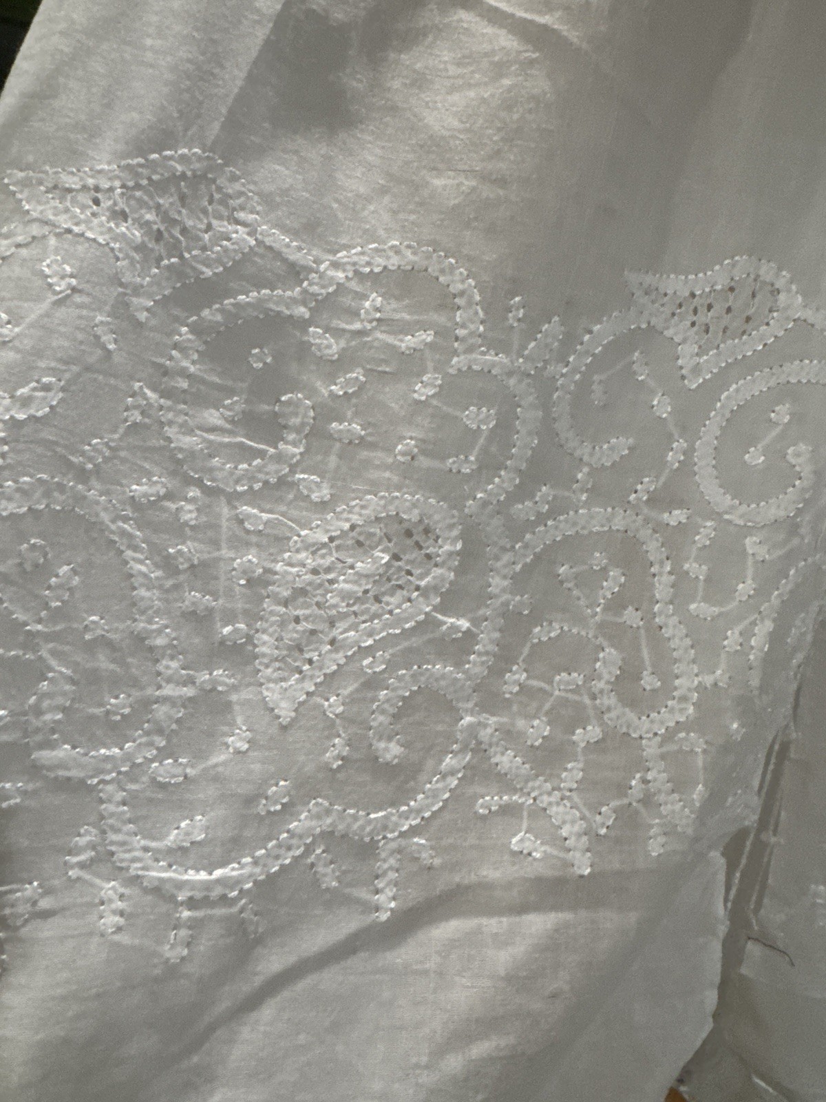 Pakistani Designer White Cotton Lawn Shalwar Kameez Wrap Fabric Panel Namaz 2mtr