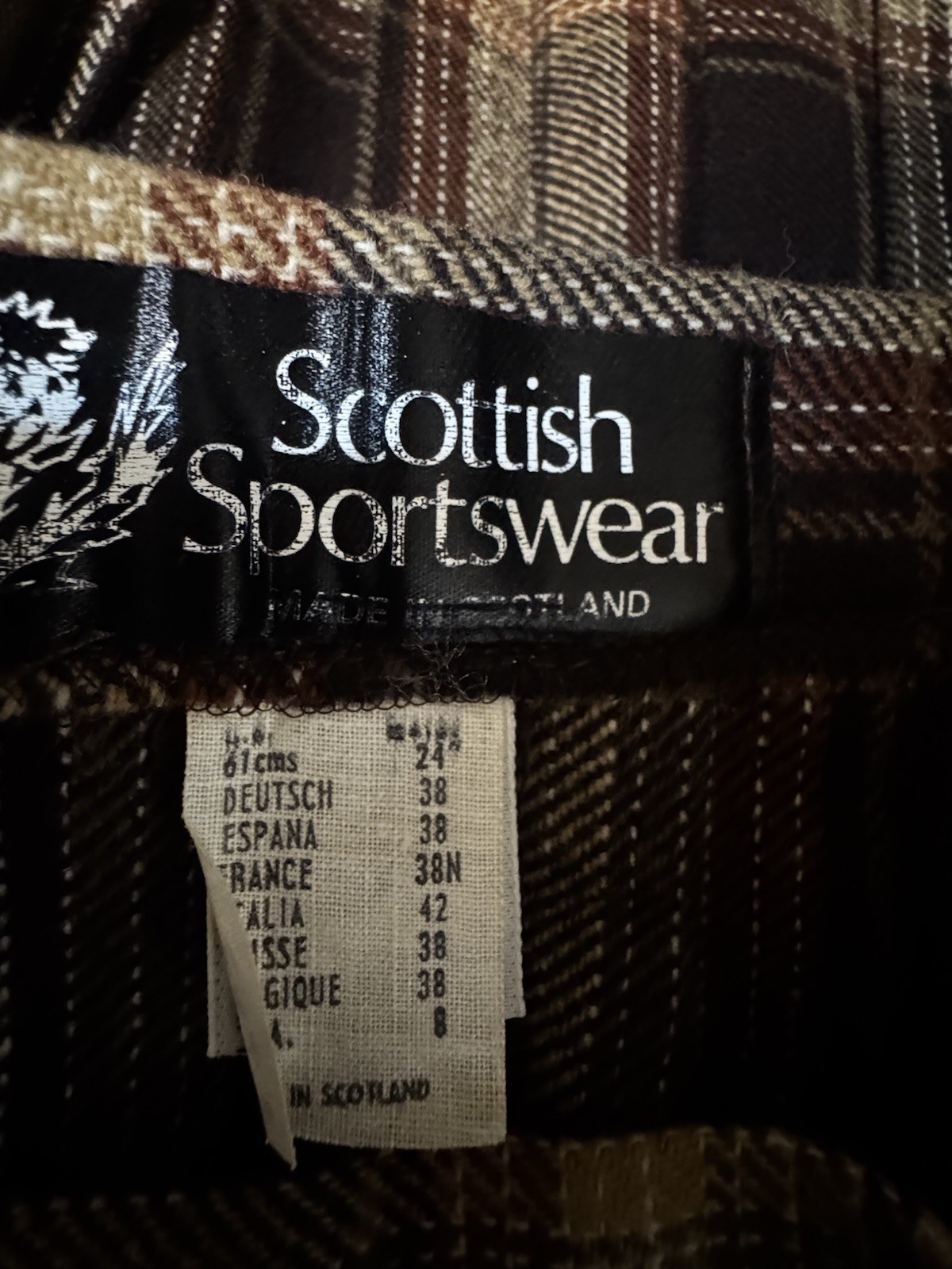 Vintage Scottish Plaid Wool Kilt Skirt Pleated Preppy Dark Academia Cottagecore